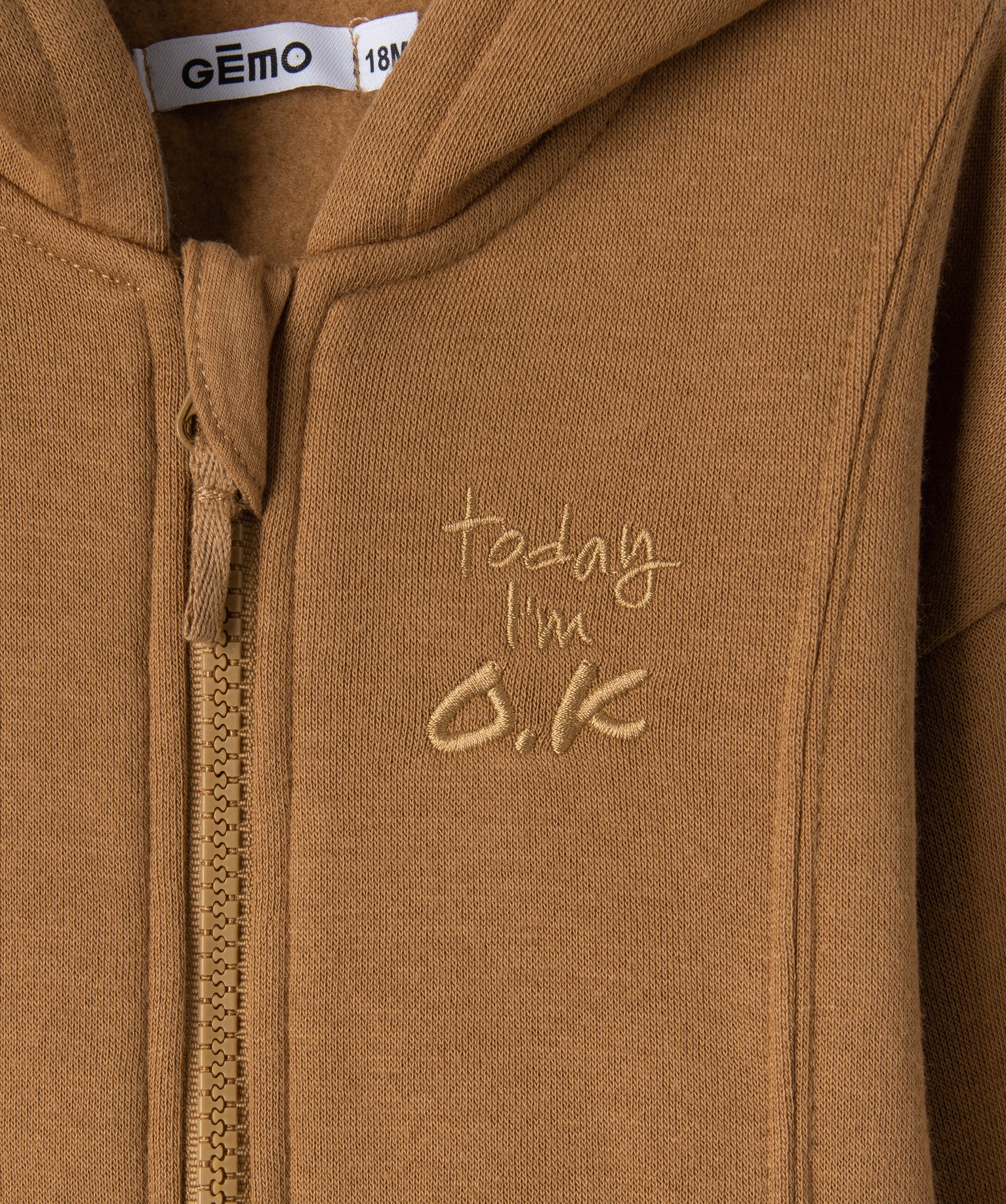 Sweat zippé molletonné à capuche bébé Garçon marron | GEMO