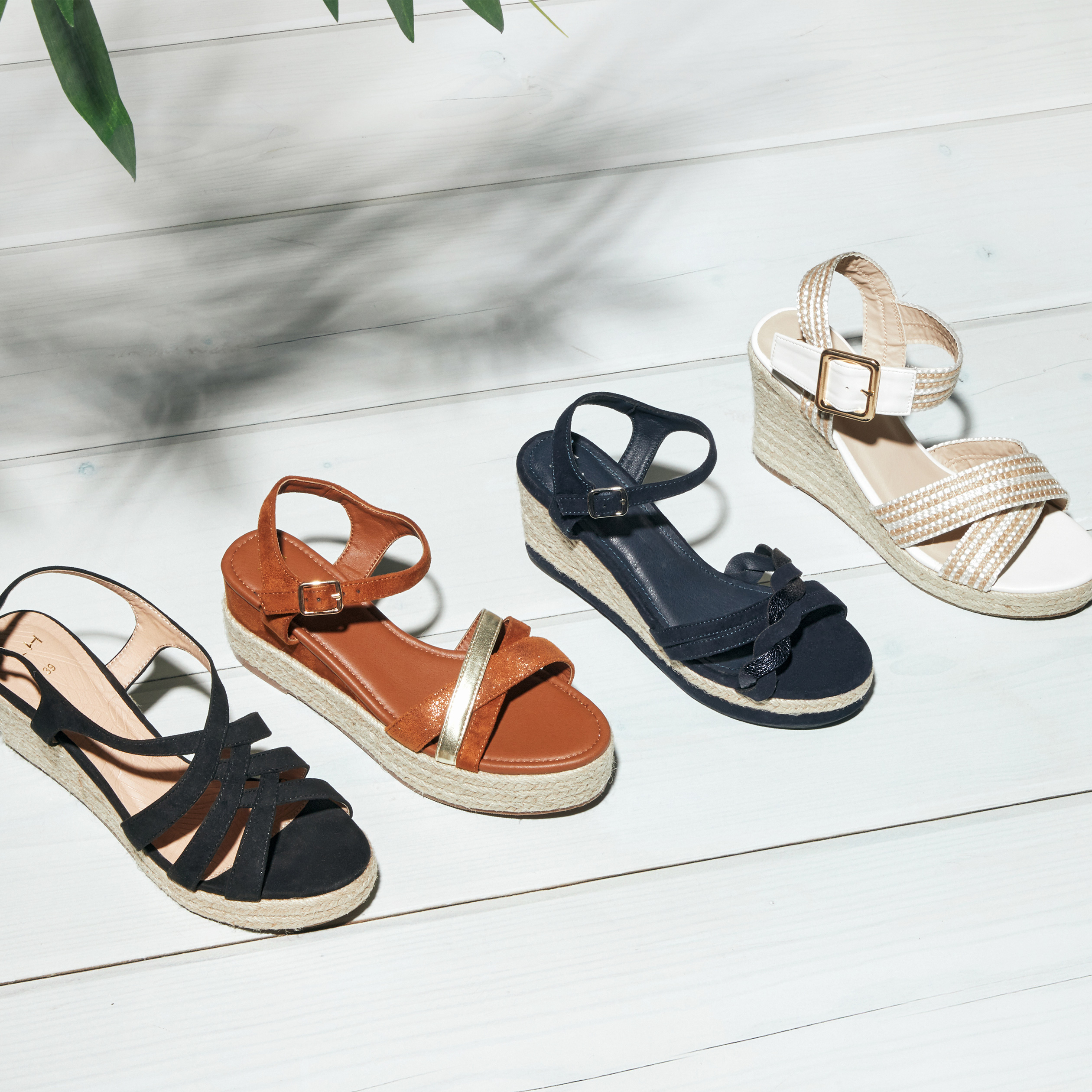 Sandales compensées Liberto blanc femme | La Halle