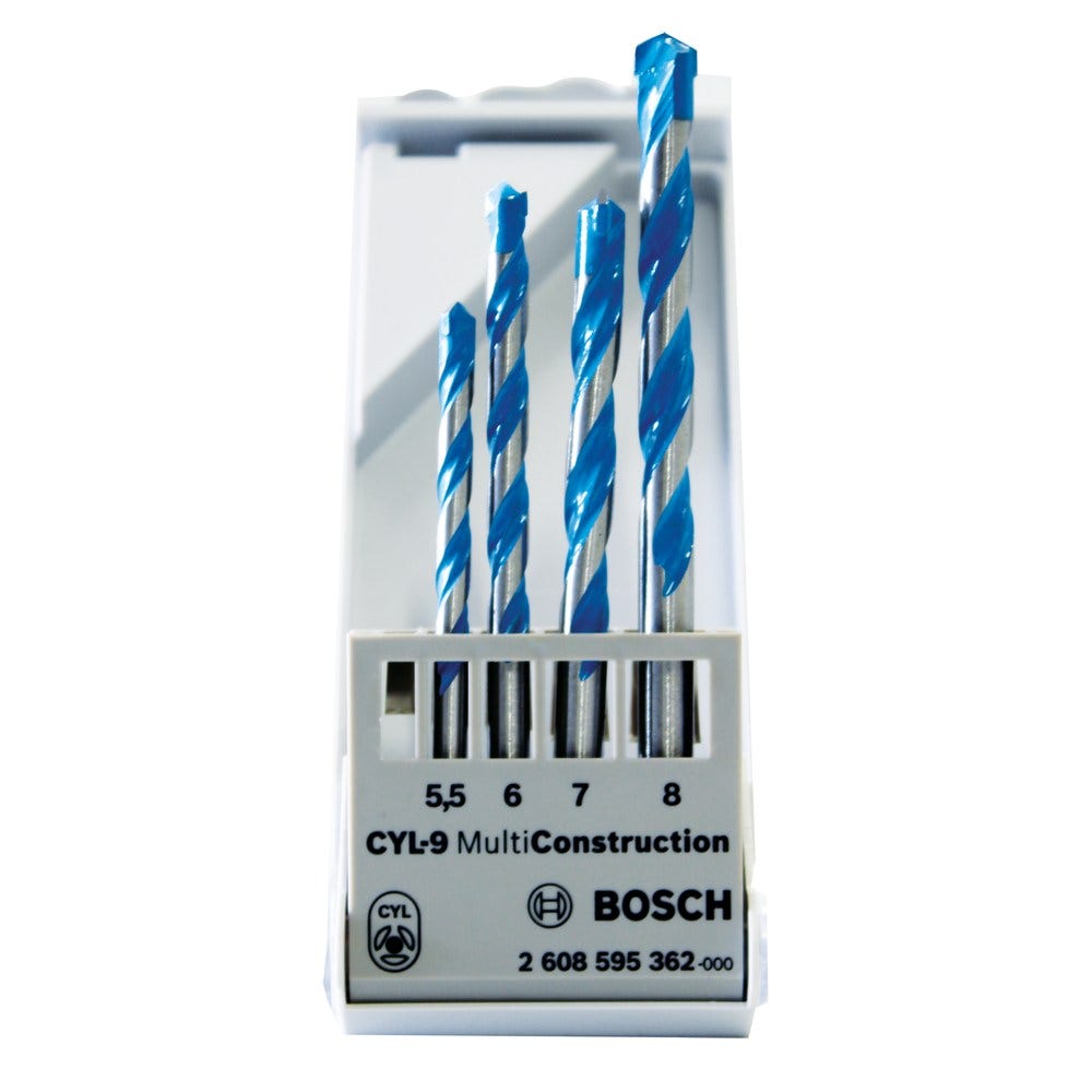 Conjunto de Brocas Multifuncionais BOSCH TCT 5,5-8 mm – MULTICONSTRUÇÃO – 4 Peças