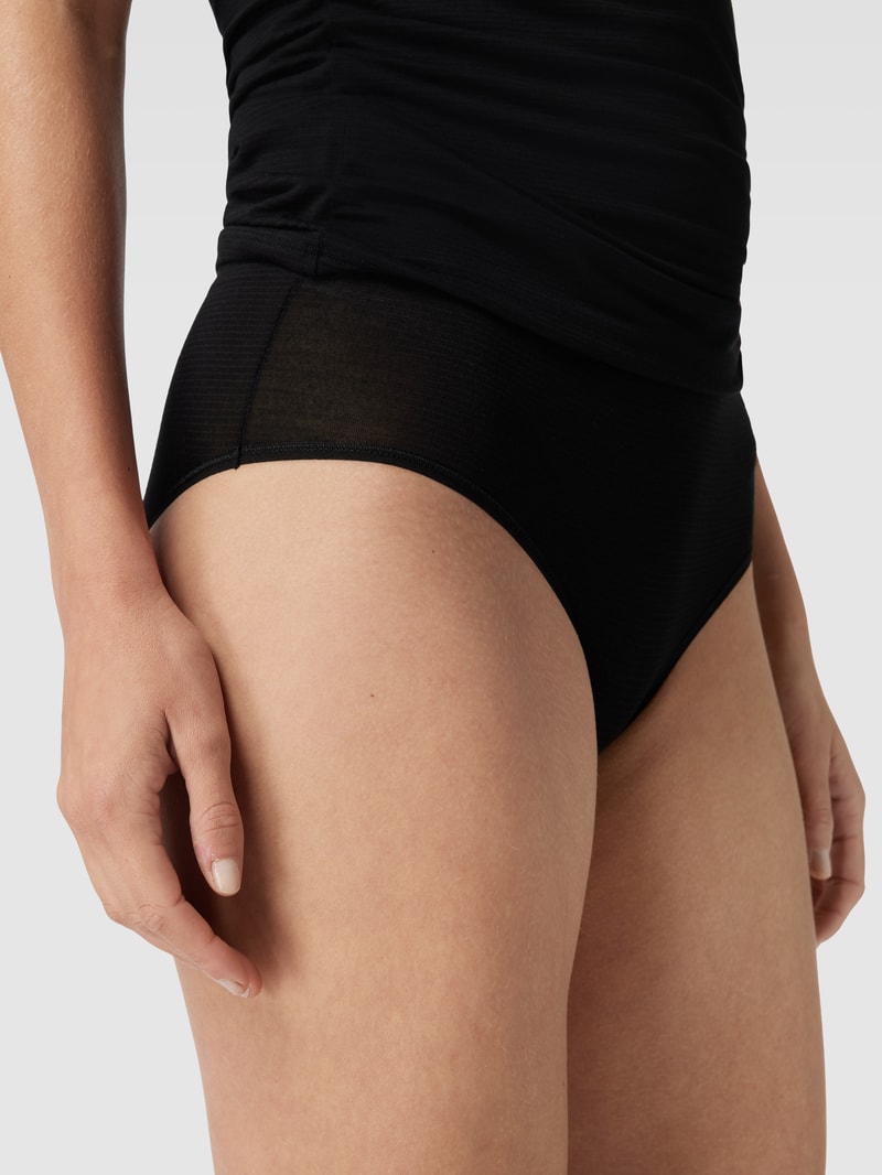 Slip mit Streifenmuster im 2er-Pack Modell 'MODAL ESSENTIALS' in schwarz