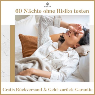 Bettwäsche Luxus Mako Satin, 100% ägyptische Baumwolle Premium Bettwäsche-Set, Amqua, Reißverschluss, Geld-zurück-Garantie, 60 Tage testen