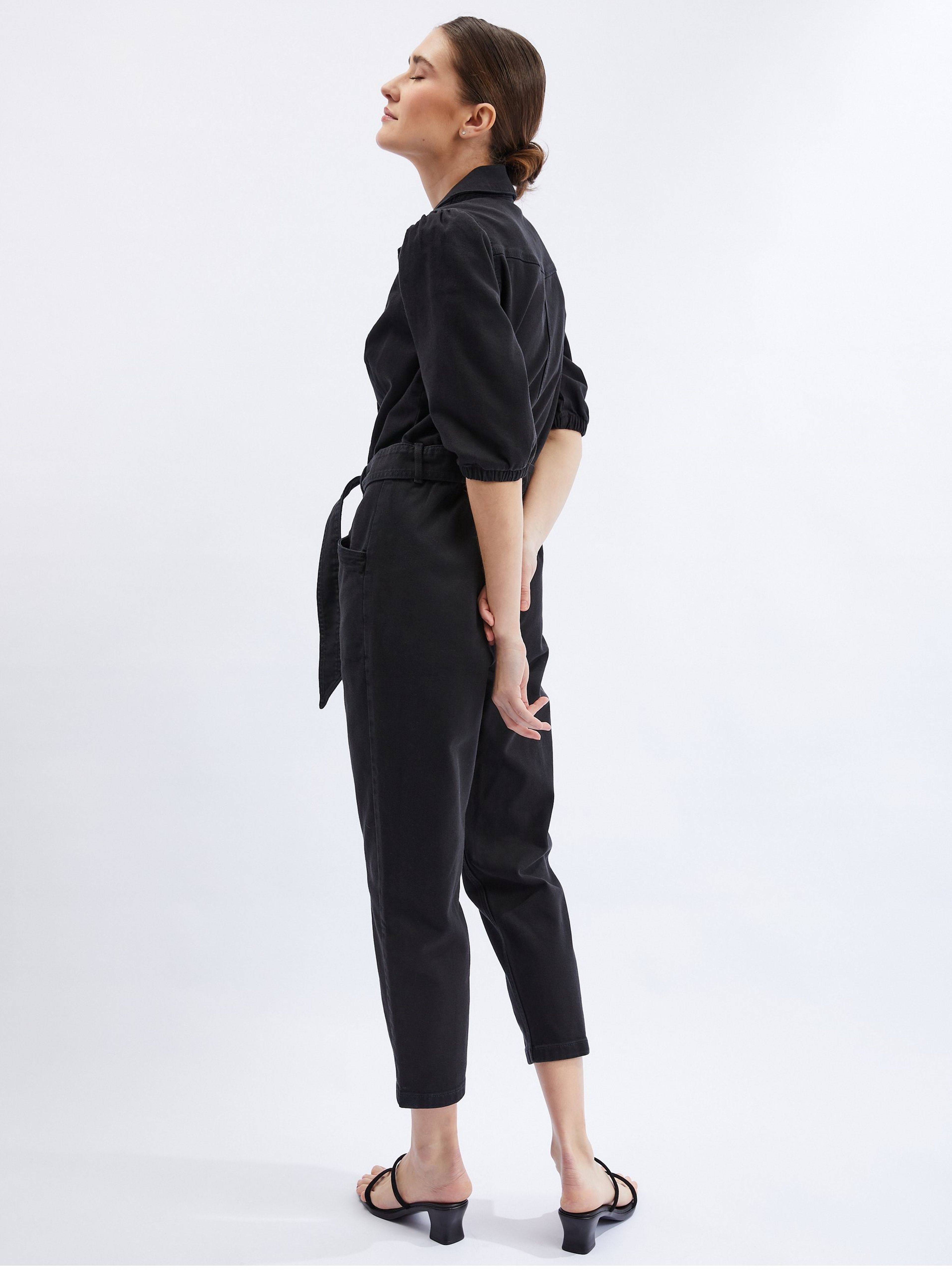 Schwarzer Denim-Overall für Damen ORSAY