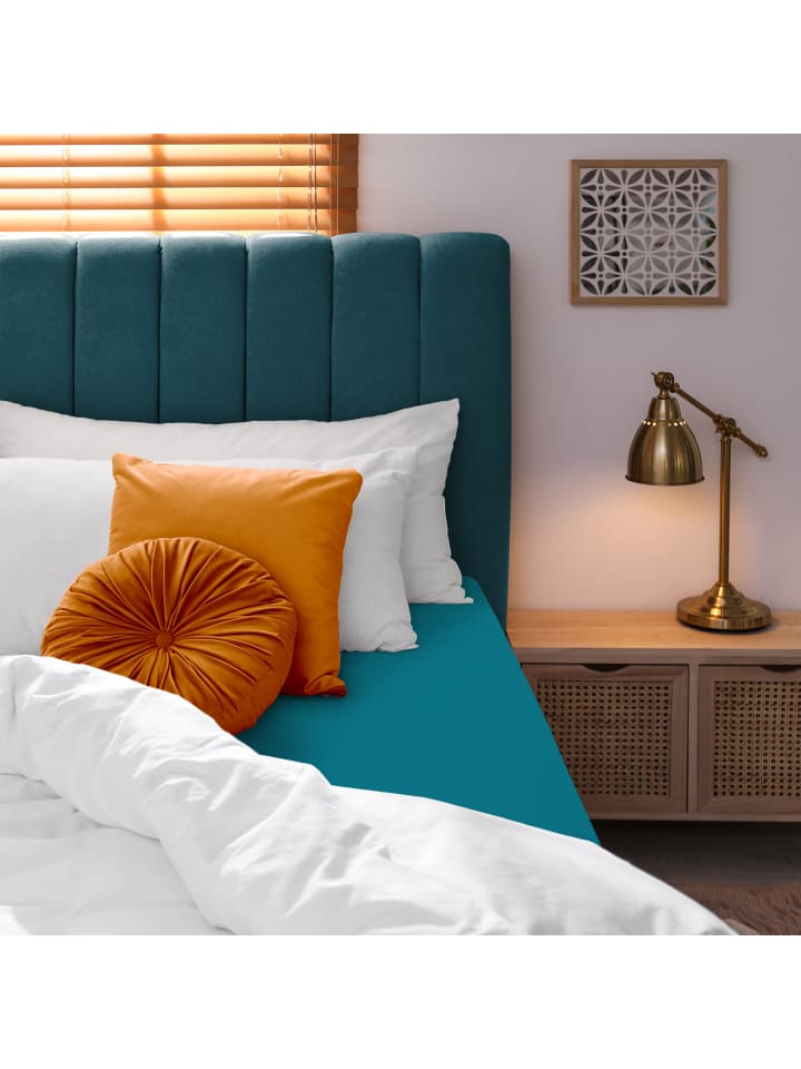 GMD Living Jersey Premium Spannbettlaken JANNEBY in Farbe Petrol günstig kaufen