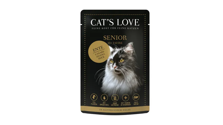 CAT'S LOVE  Katzennassfutter Senior Ente 85 g