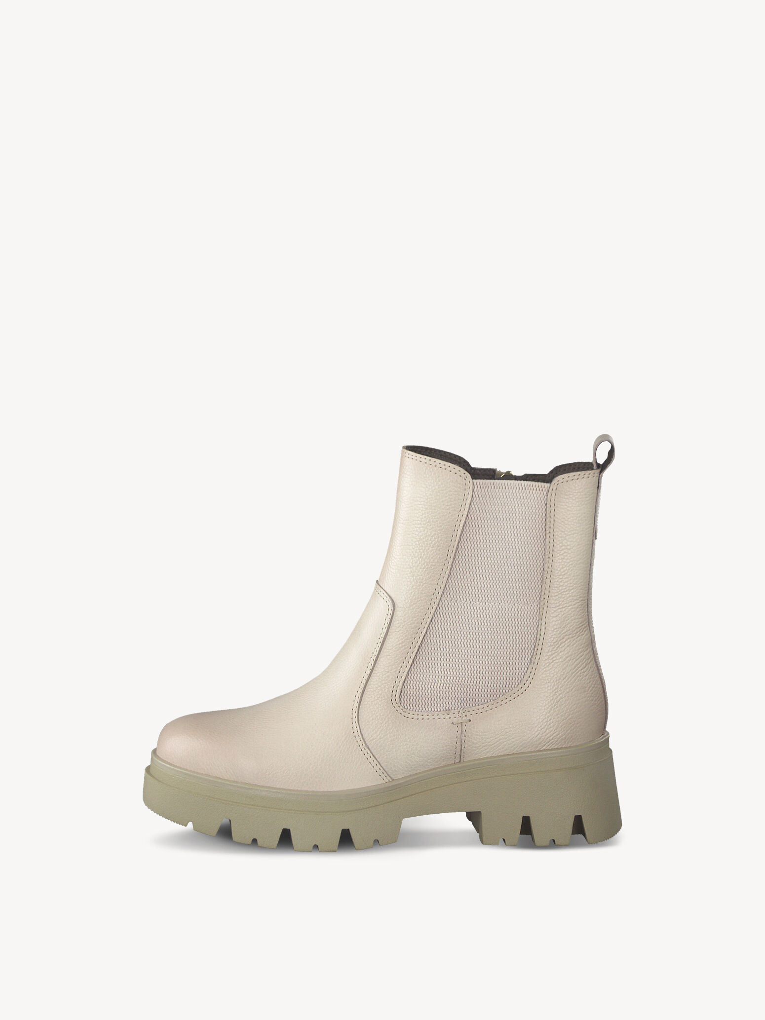 Bottine Chelsea en cuir - beige