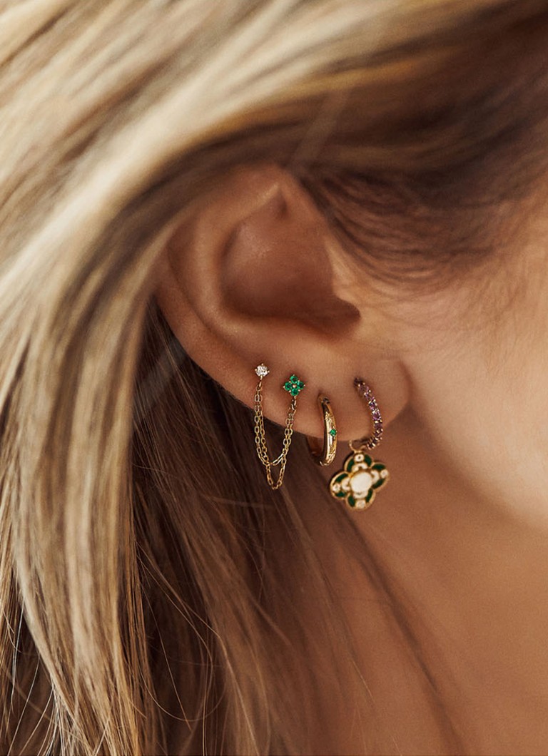 Boucles d'oreilles Anna + Nina Enchanted en or jaune 14 carats