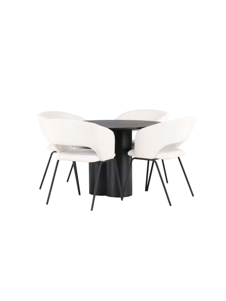 ebuy24 Essgruppe Olivia 65 (5-teilig) Schwarz 110 x 110 cm günstig kaufen onesize