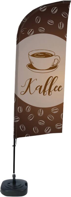 SHOWDOWN Strandflagge Kaffee Windform 330 x 89 cm Einzel Aluminium