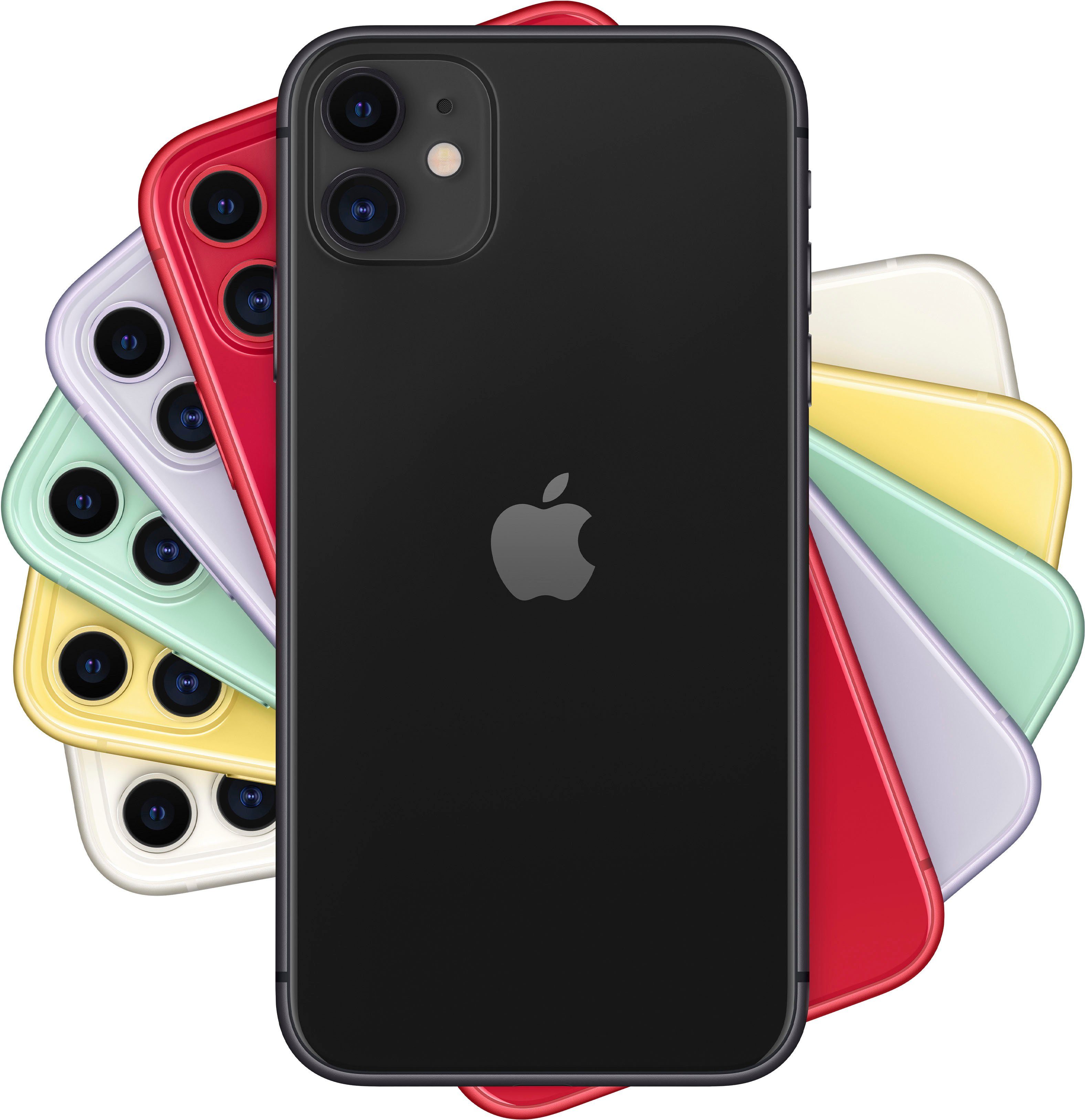 Apple iPhone 11 Smartphone (15,5 cm/6,1 Zoll, 128 GB Speicherplatz, 12 MP Kamera, ohne Strom-Adapter und Kopfhörer)