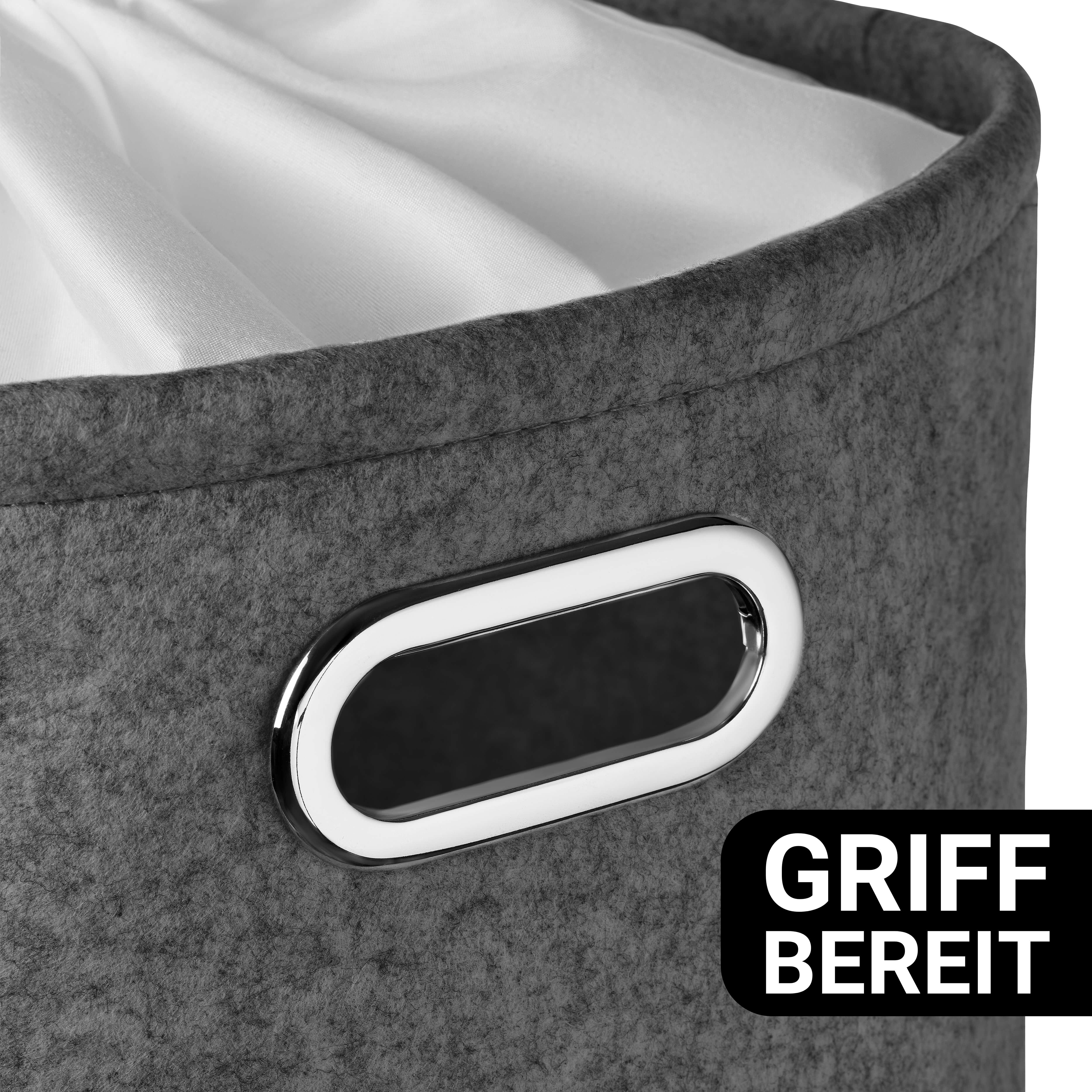 BRINKMANN & BERGER Wäschekorb Premium Wäschekorb Filz 2er Set Sichtschutz - moderner Wäschesammler (Set, Wäschekorb 2er Set), Reinigung mit feuchtem Tuch
