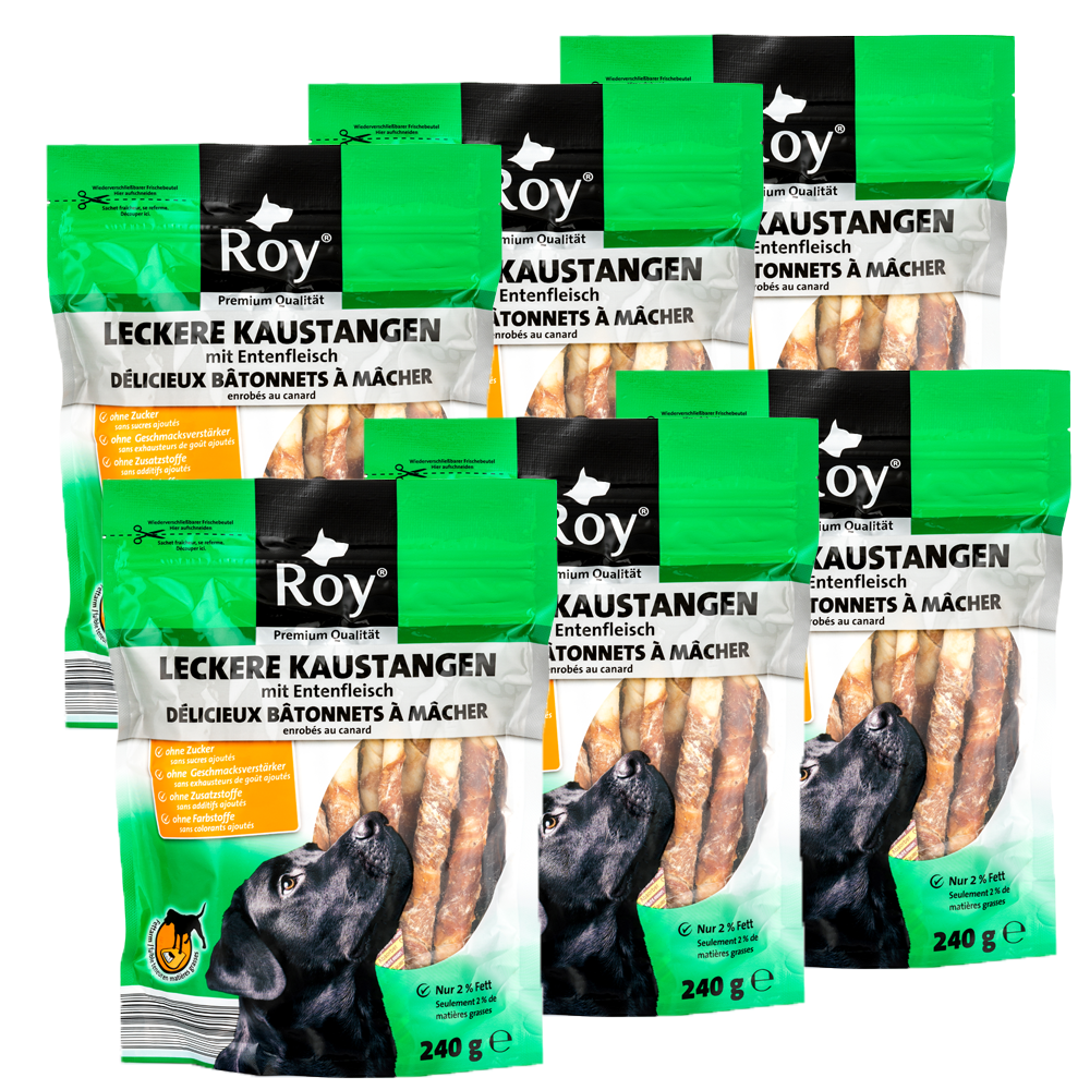 ROY Leckere Kaustangen mit Entefleisch 240g - 6er Set