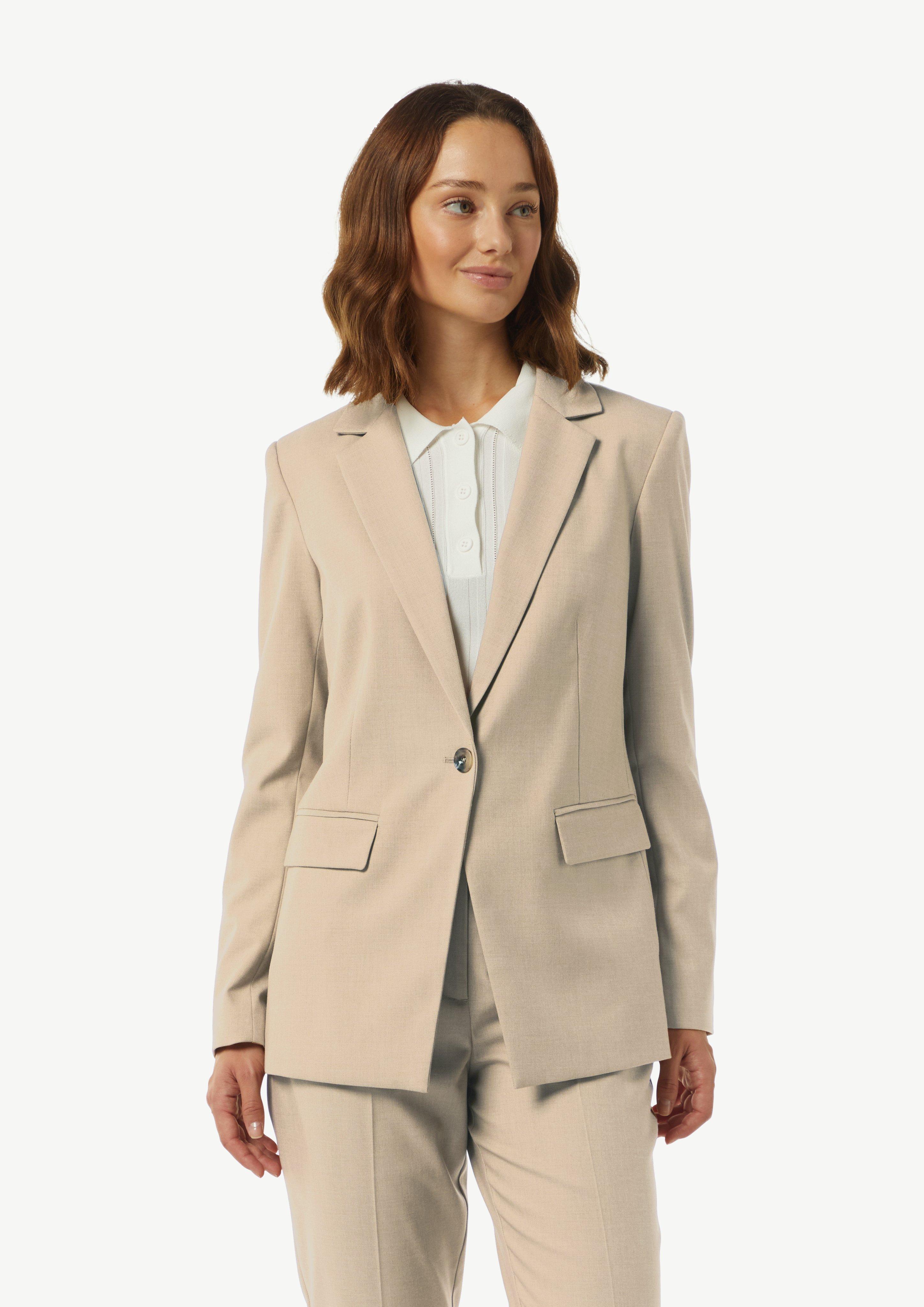 Antaillierter Blazer mit Logo-Detail - sandfarben