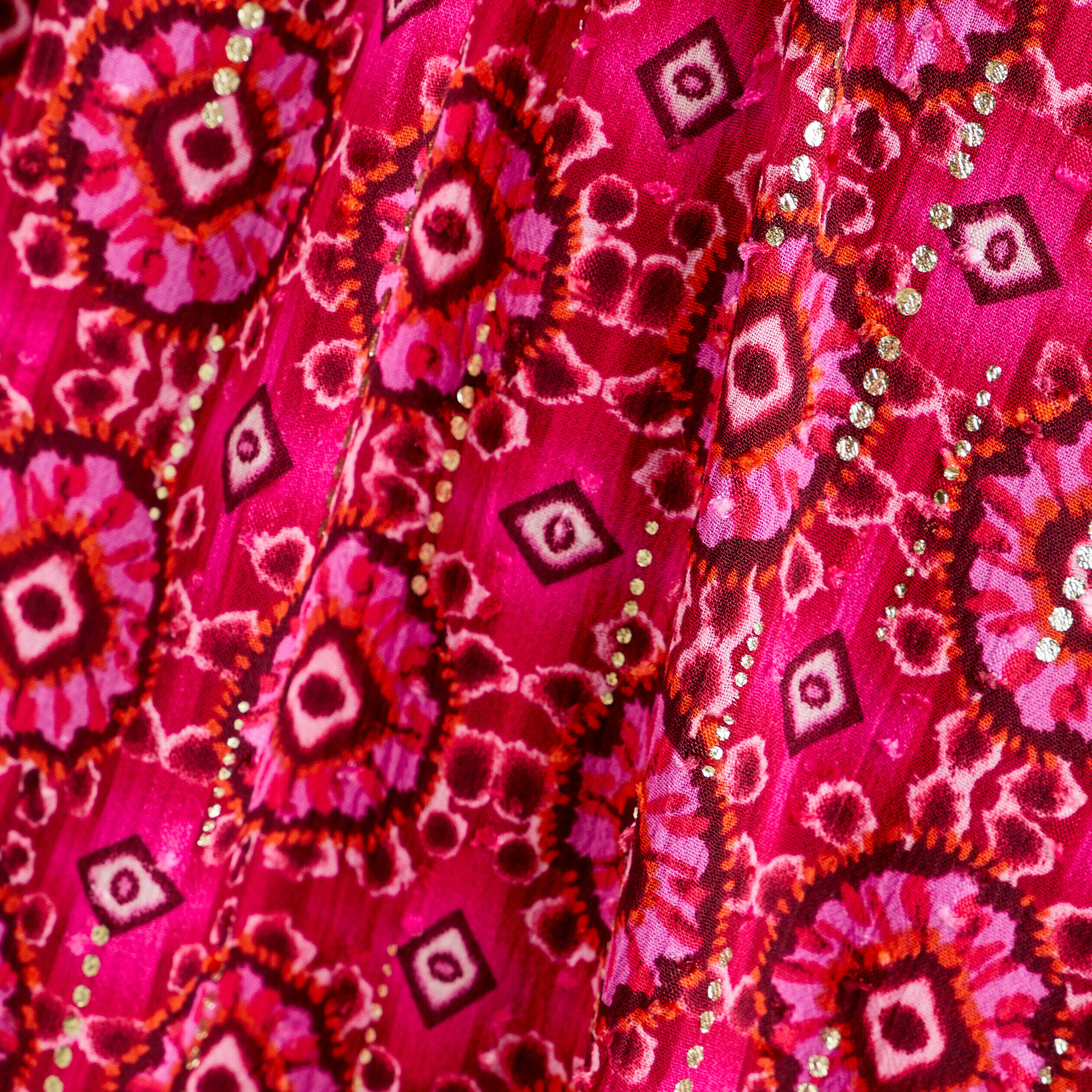 Robe évasée avec manches courtes rose femme | Cache Cache
