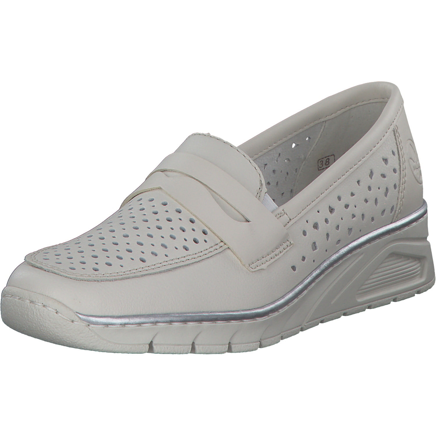 Rieker N3356, Slipper, Damen, offwhite/porzellan