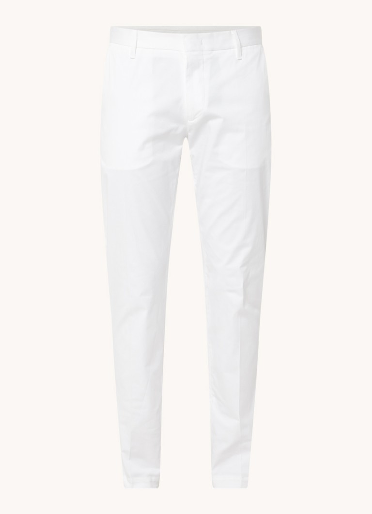 Emporio Armani sašaurinātas piegriezuma chino bikses ar sānu kabatām un elastīgu piegriezumu.