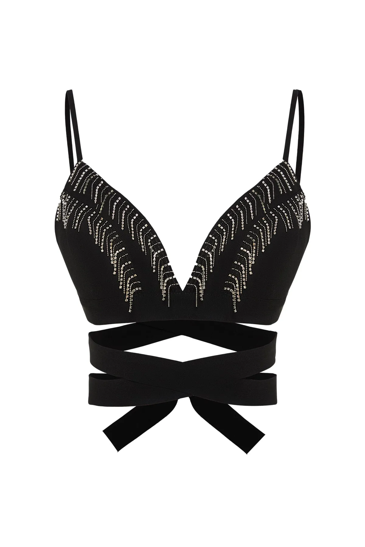 Trendyol Collection  X Zeynep Tosun Black Stone Accessoire Bustier TCLSS23BS00015