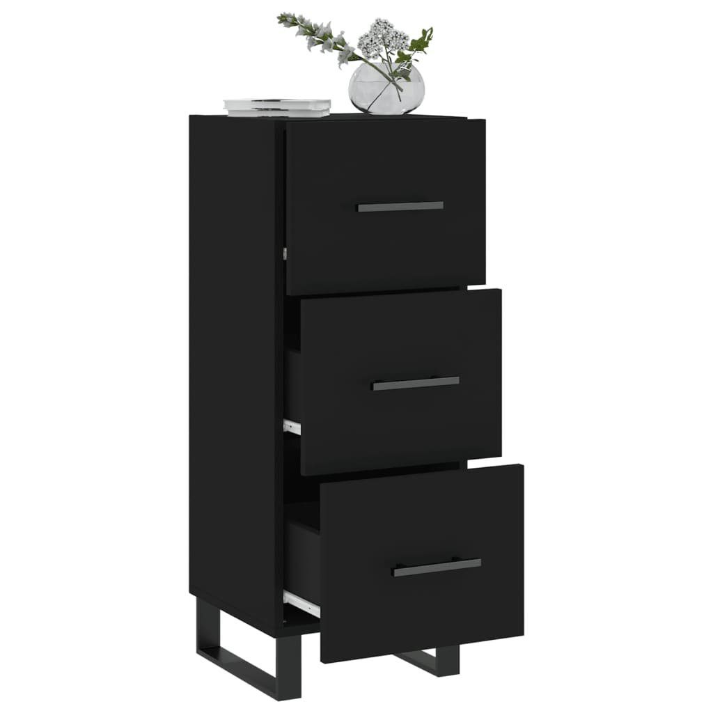 vidaXL Sideboard Sideboard Schwarz 34,5x34x90 cm Holzwerkstoff (1 St)