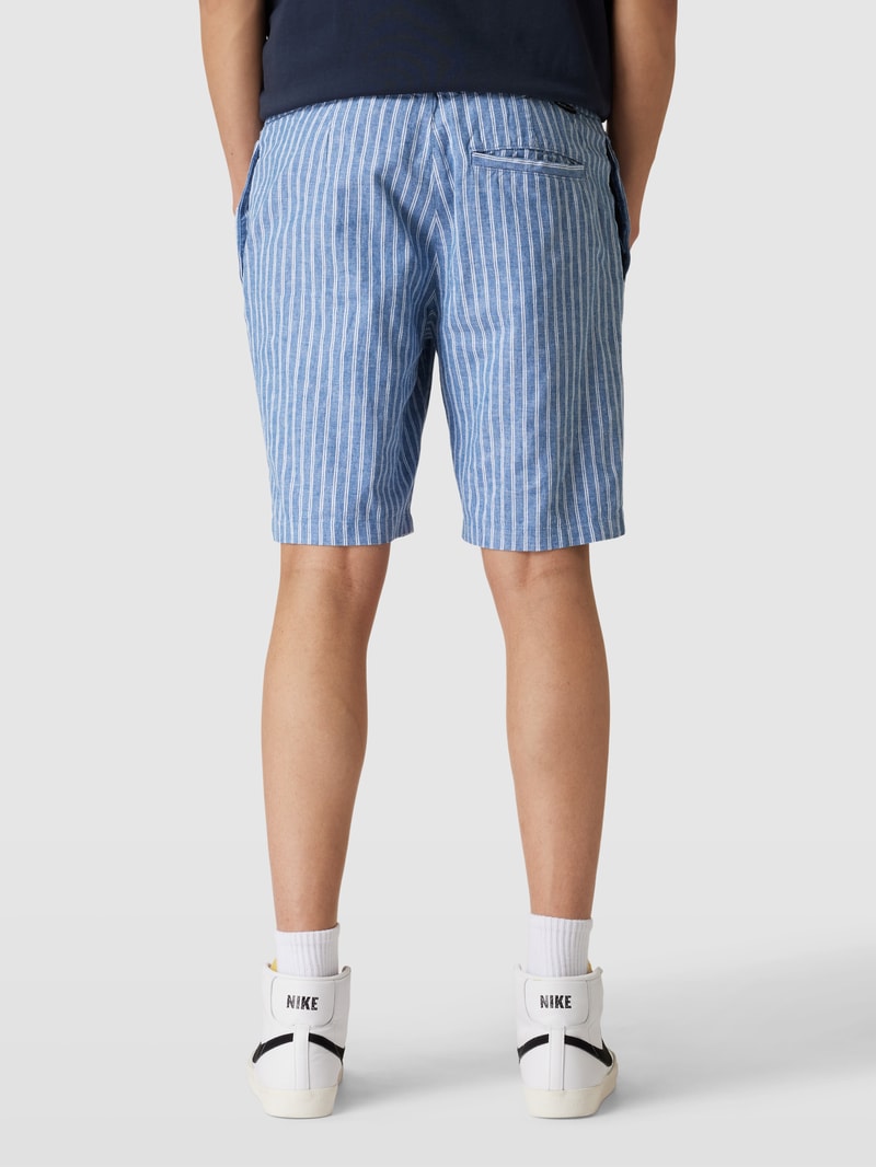 Regular Fit Bermudas mit Streifenmuster in blau