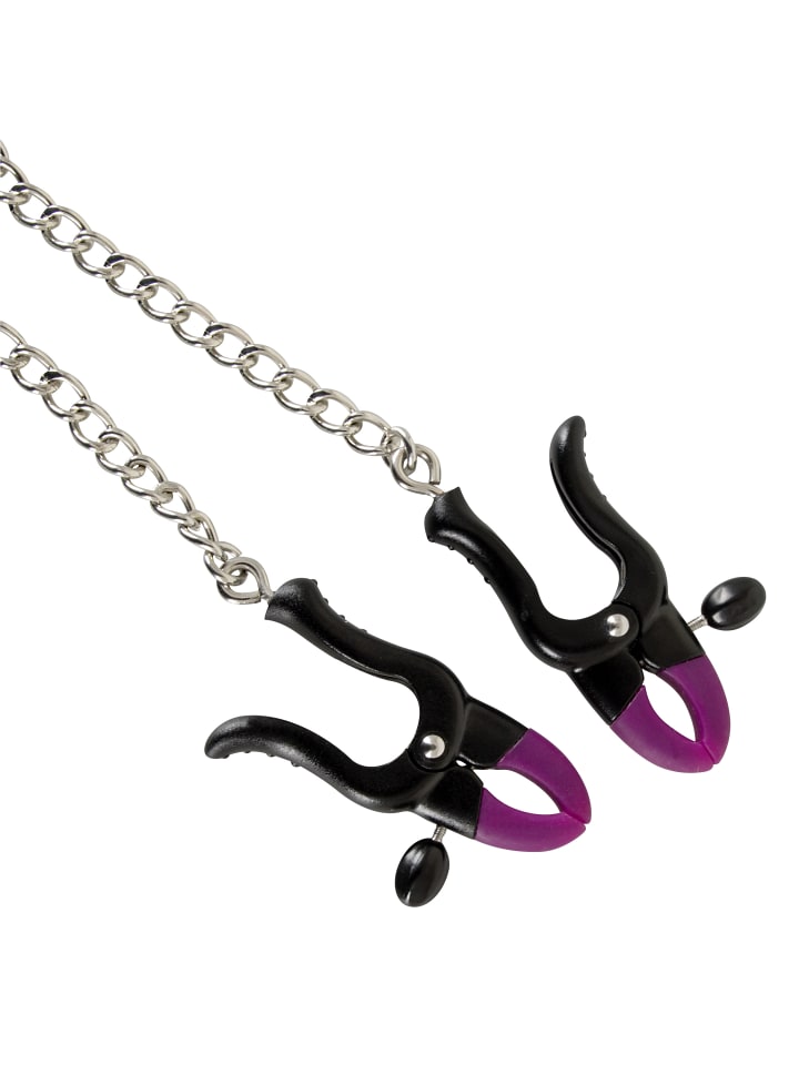 Bad Kitty Nippelklemmen Silicone Nipple Clamps in schwarz günstig kaufen 37 cm