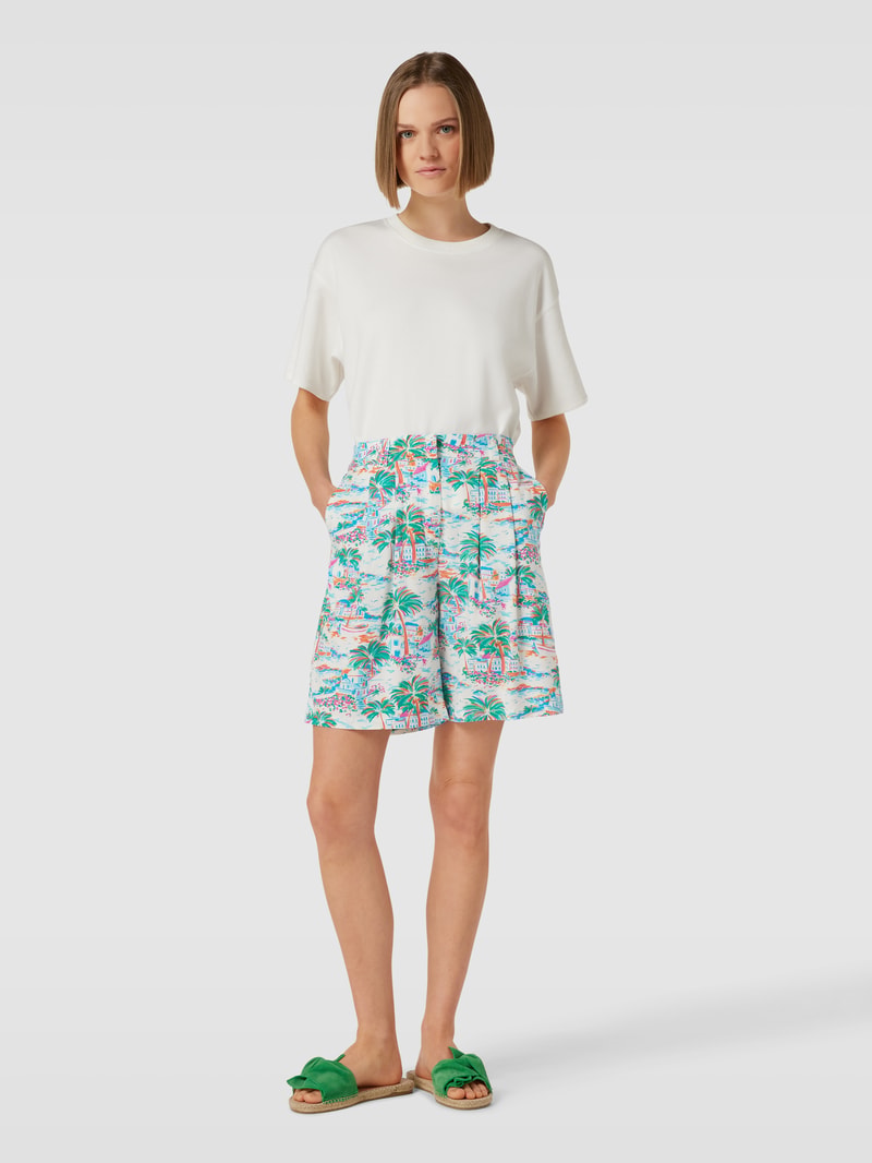 Shorts aus reiner Viskose in lagune