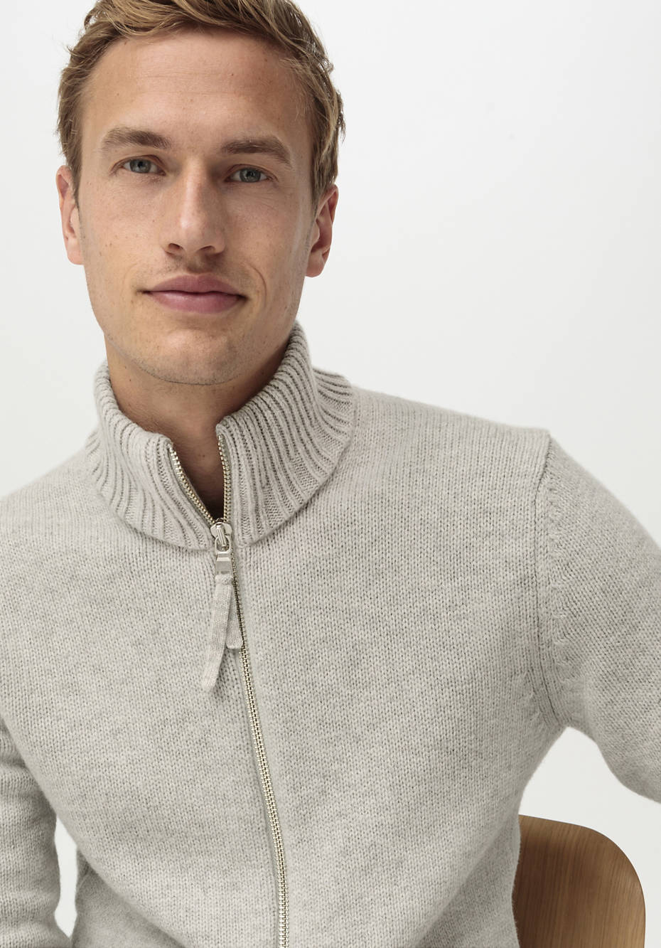 Zip-Jacke aus reiner Bio-Lambswool