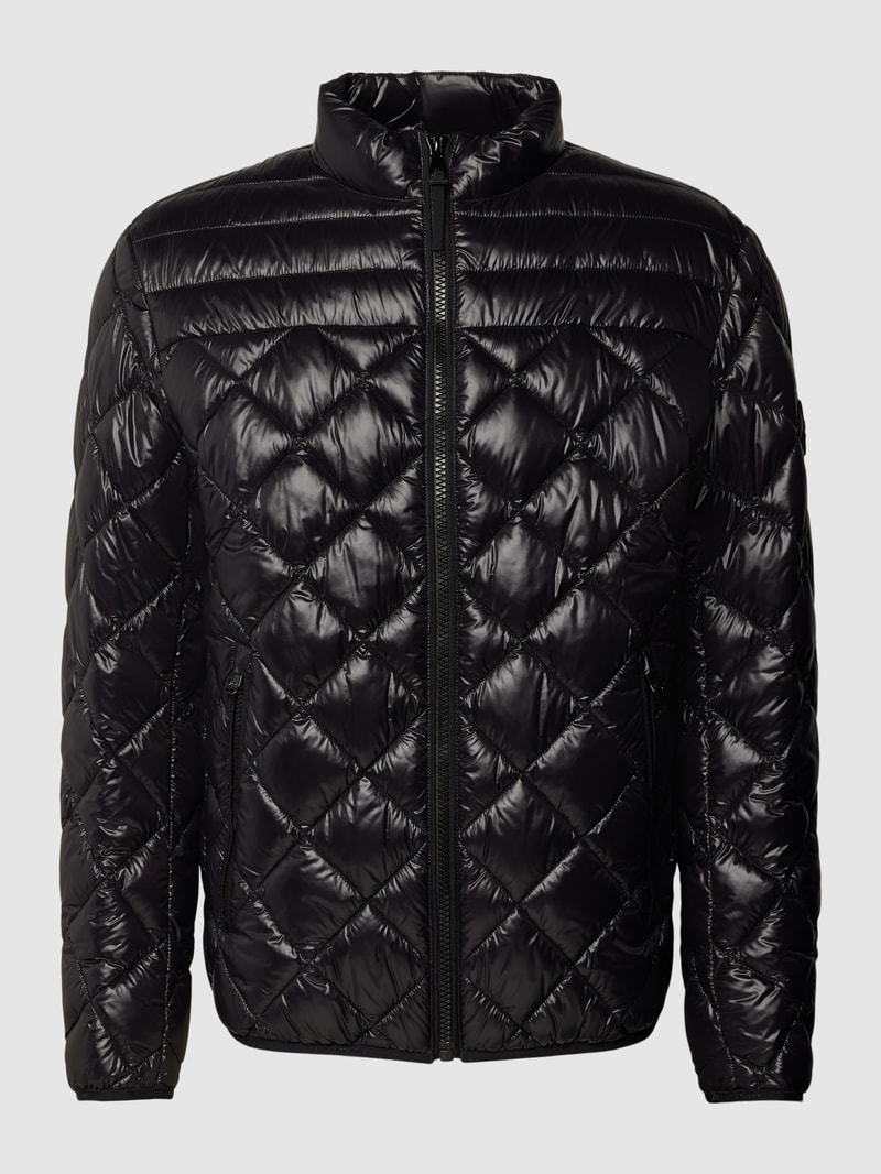 Steppjacke mit Reißverschlusstaschen Modell 'Benji' in schwarz