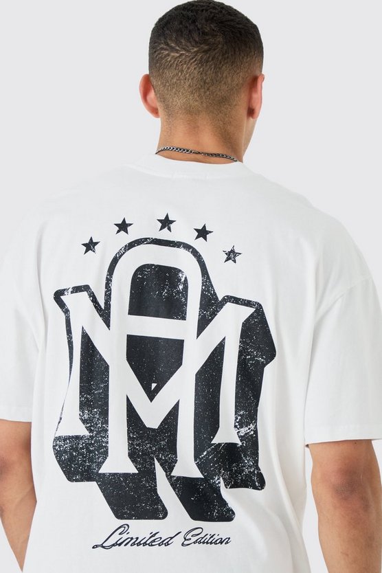 Oversize T-Shirt mit Man-Print