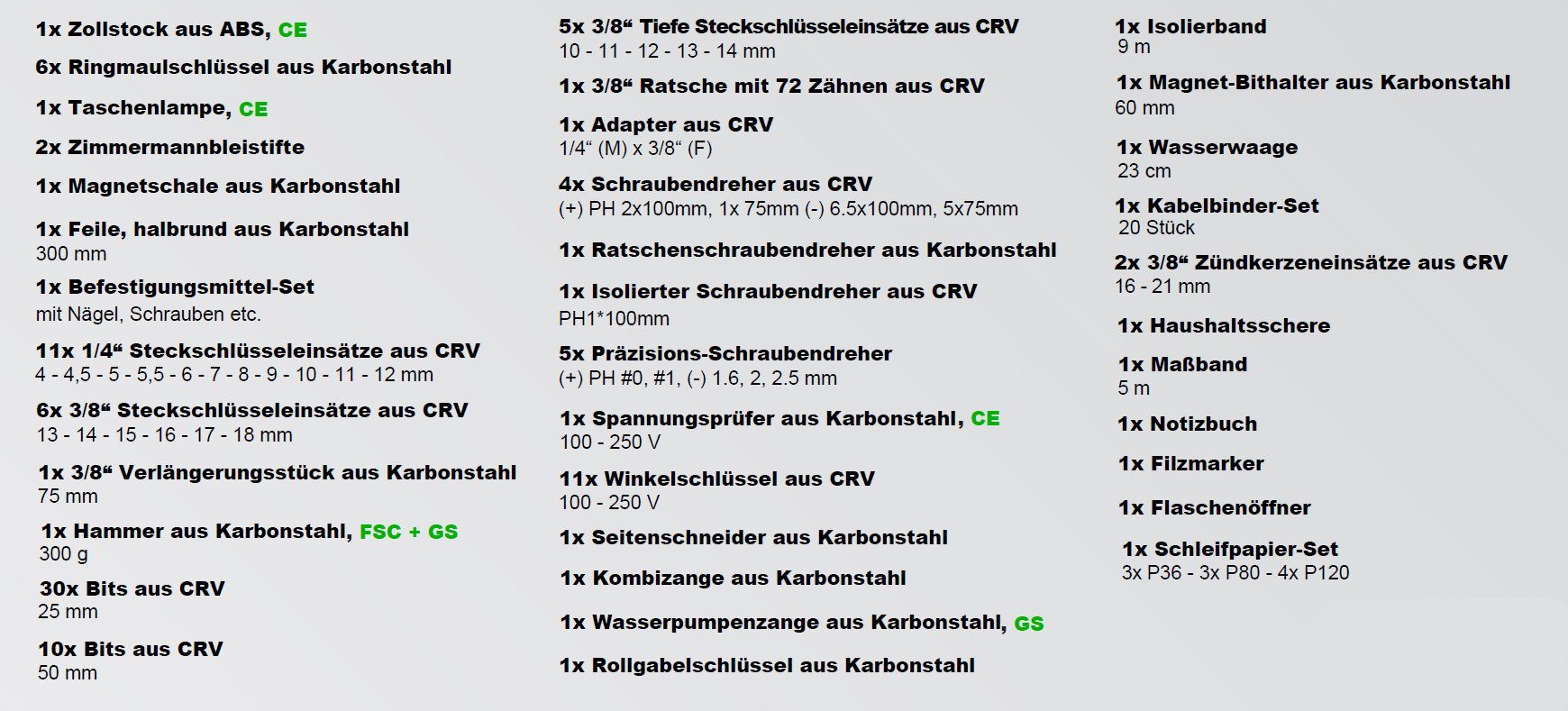 Karcher Werkzeugset 114-teilig, (114-St), Chrom Vanadium & Karbonstahl, im Koffer