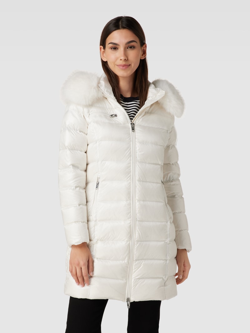 Daunenjacke mit Kunstfellbesatz Modell 'CATI' in weiß