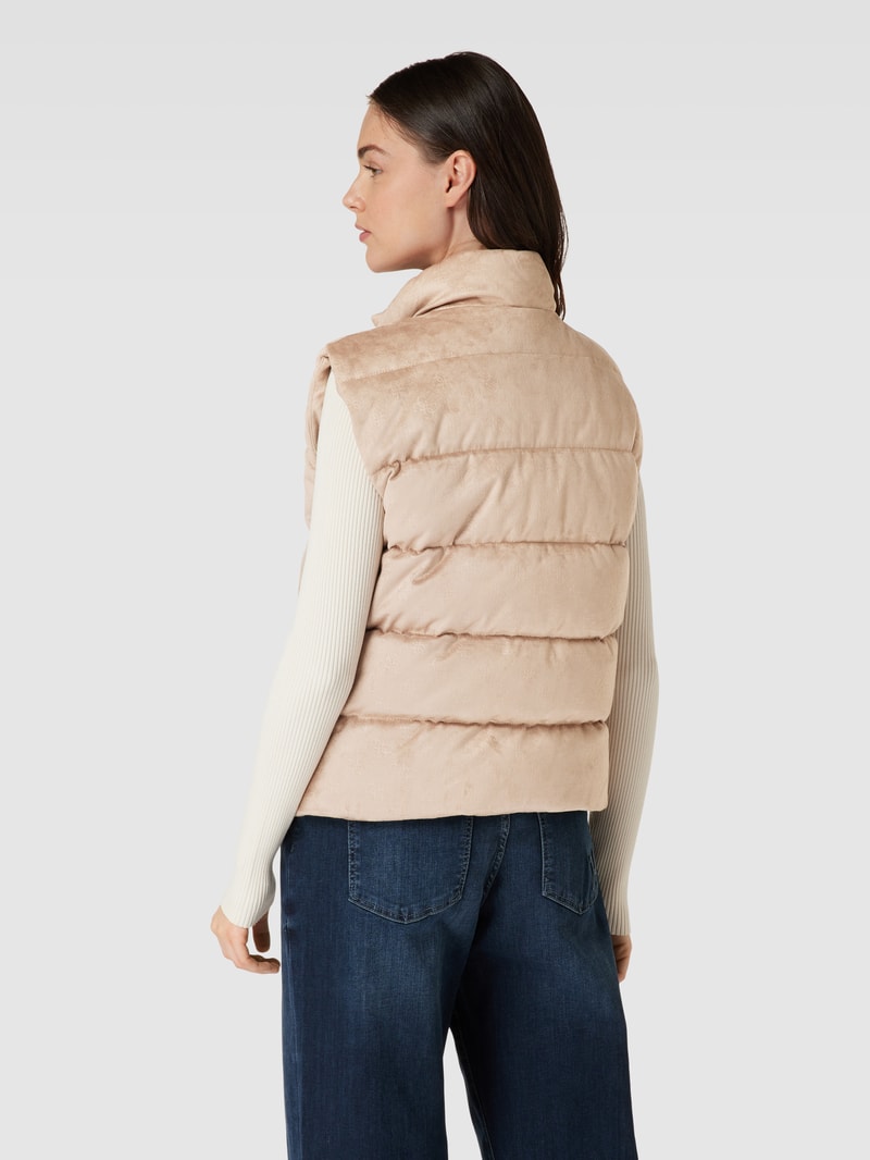 Weste mit Allover-Label-Details Modell 'JOLE' in beige