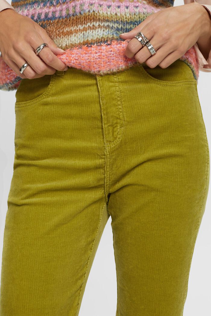 Cordhose mit Bootcut-Schnitt und hohem Bund