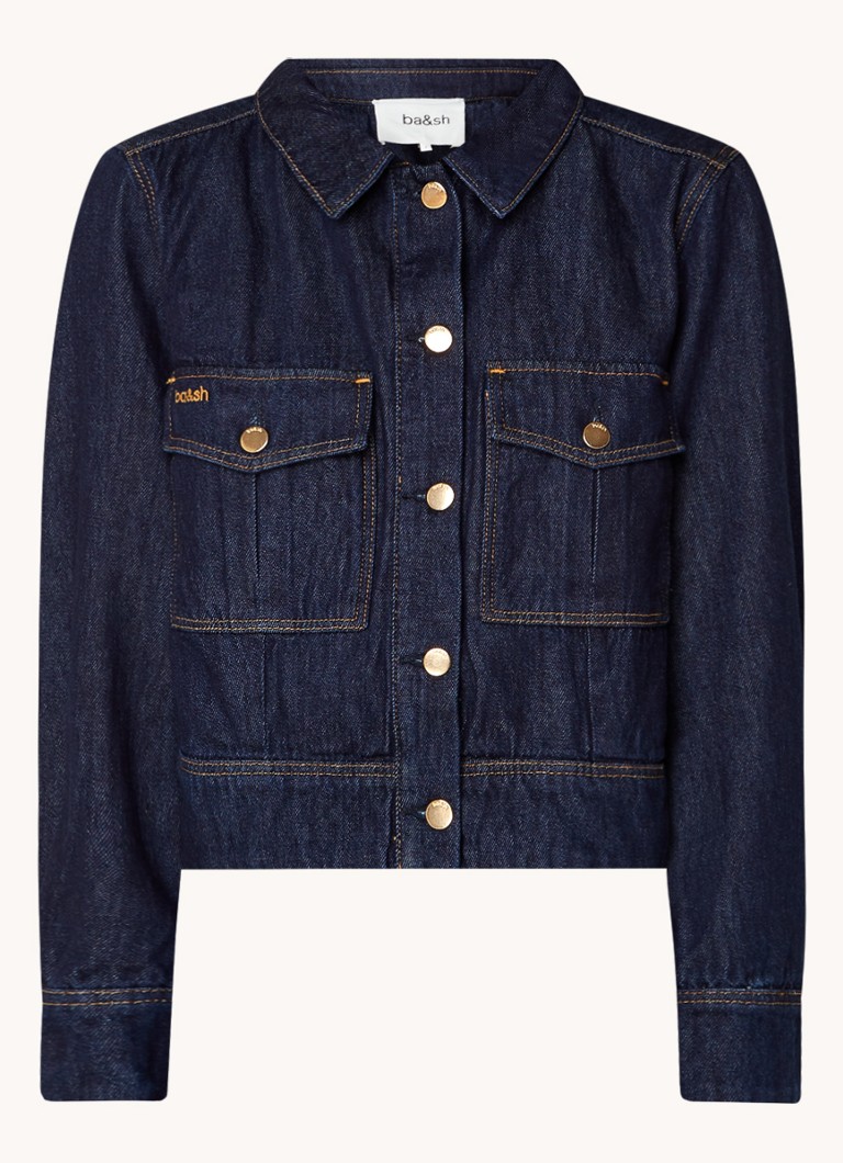 Jachetă Delia din denim de la ba&sh cu buzunare cu clapă