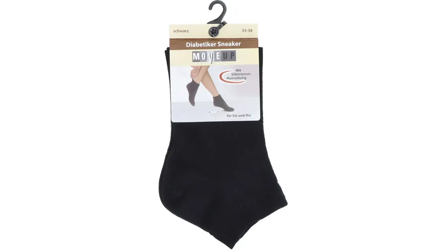 Move UP Unisex Sneaker Socken Diabetiker schwarz