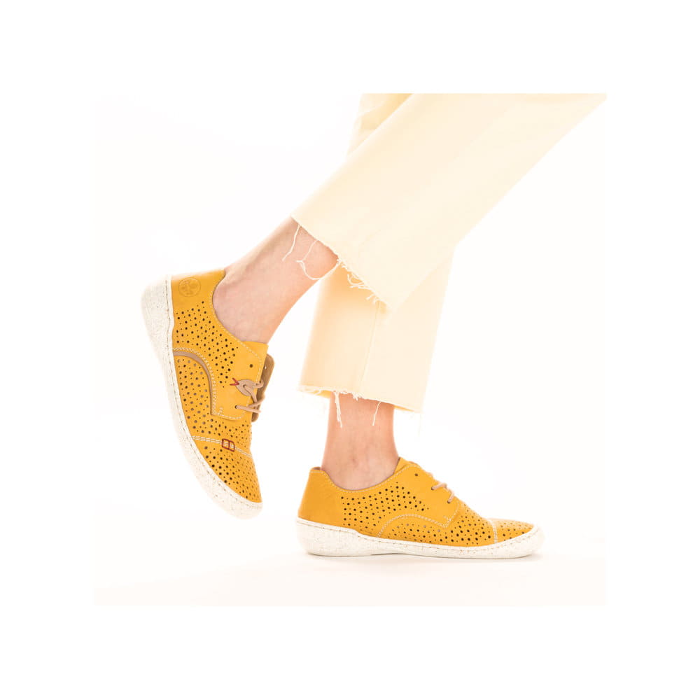 Rieker Damen Schnürschuhe sonnenblumengelb