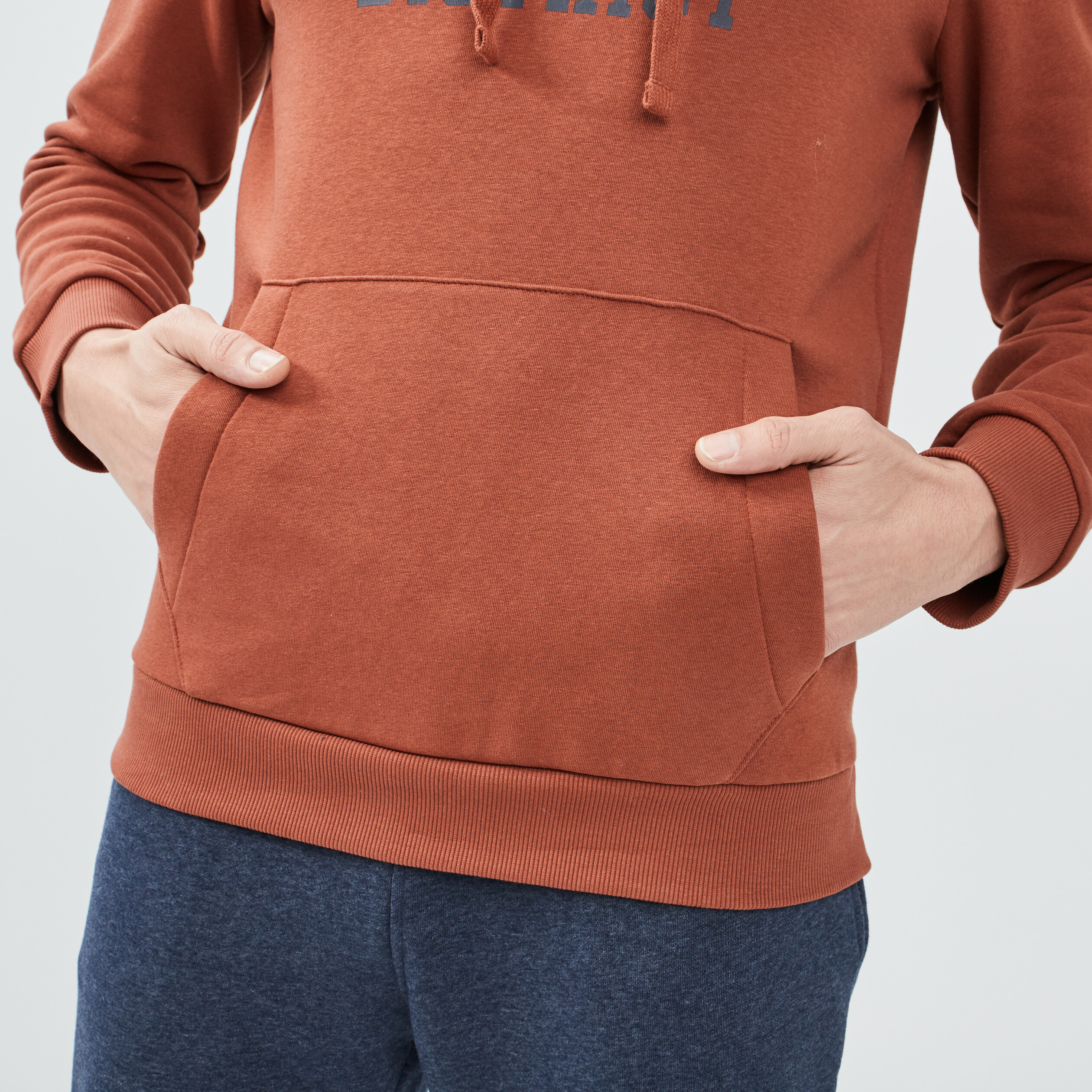 Sweat à capuche hoodie terracotta homme | La Halle