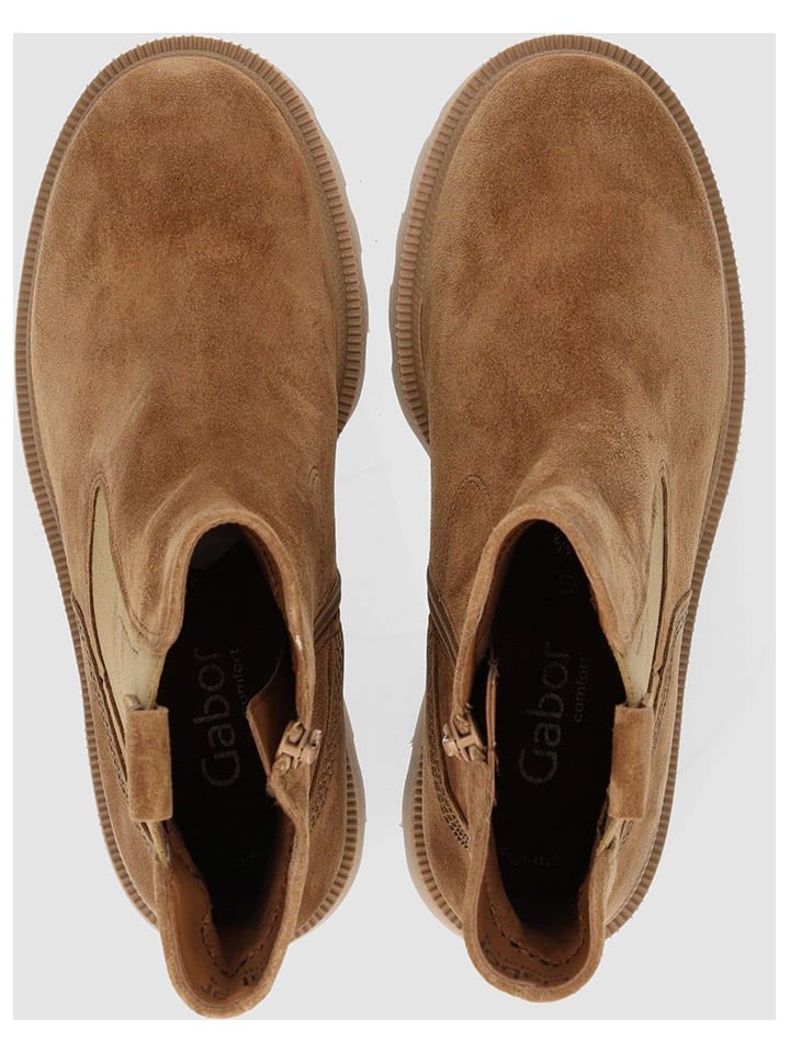 Gabor Leder-Chelsea-Boots in Hellbraun günstig kaufen
