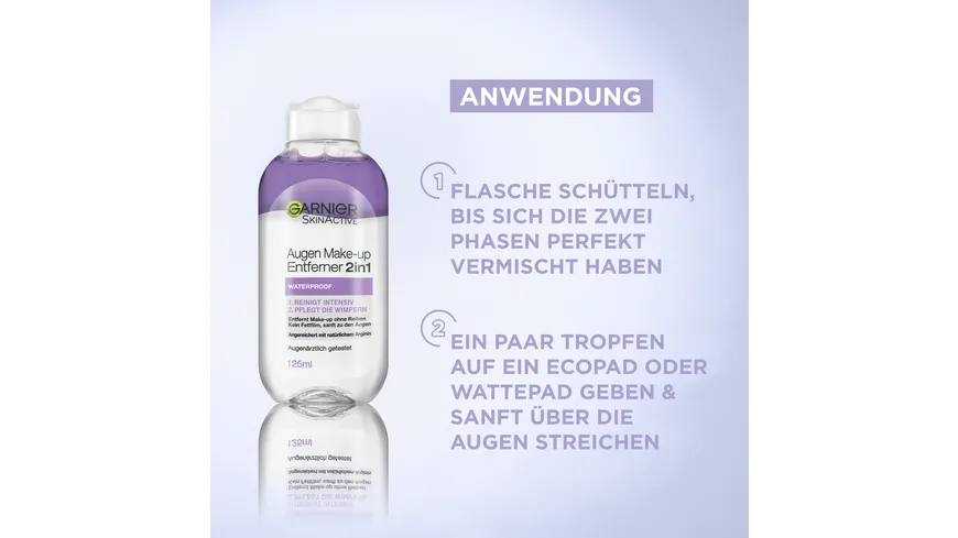 Garnier Skin Naturals 2in1 Augen-Make-Up Entferner Waterproof 125 ml