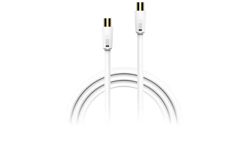 Xlayer Kabel Antenne AV TV Verbindungskabel Gold Plated 1,5m White