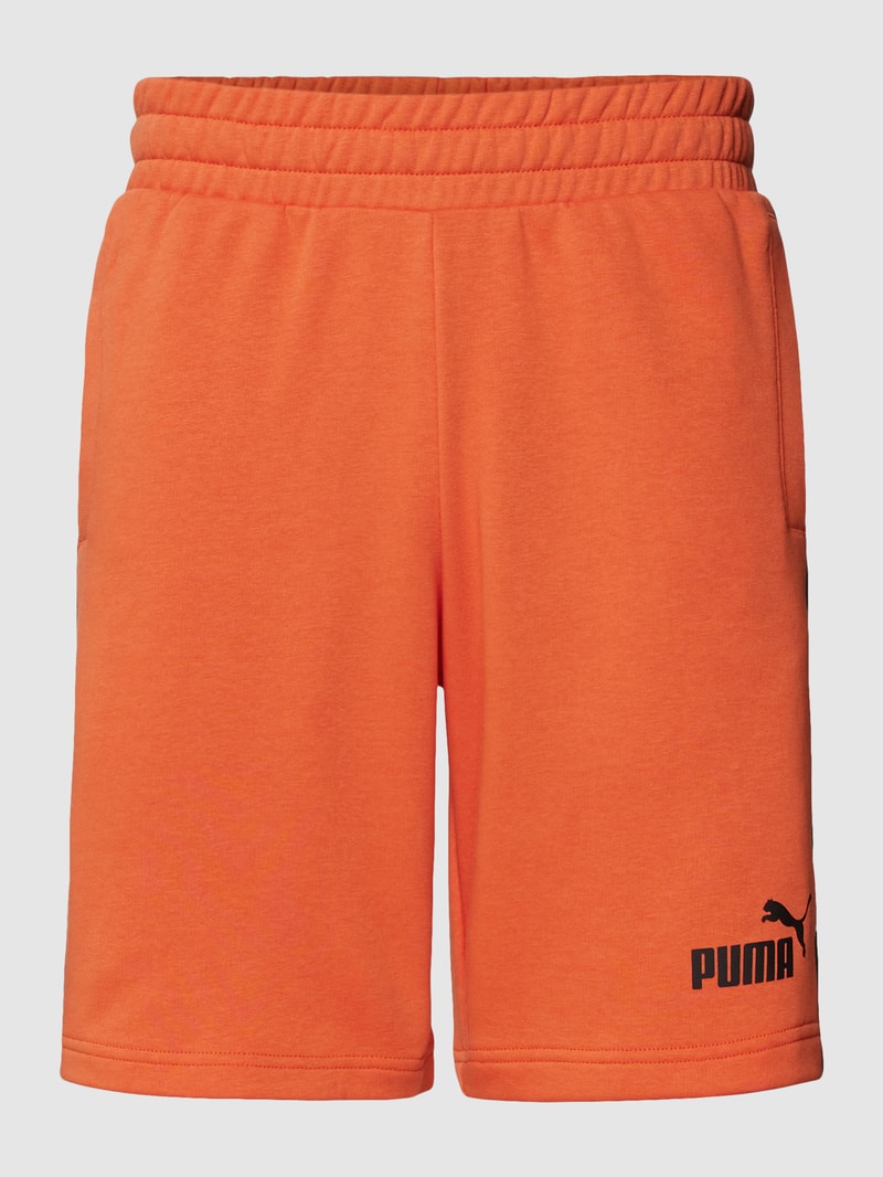 Shorts mit Label-Details in rostrot
