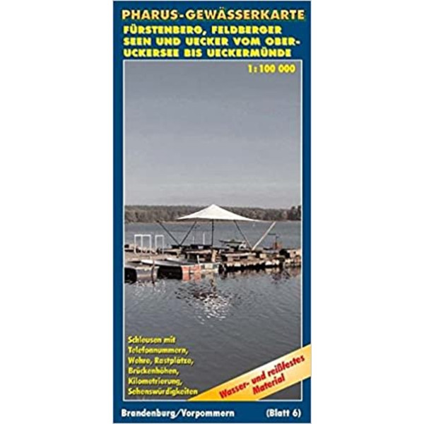 Pharus-Gewässerkarte Feldberger Gewässer und Uecker vom Ober - Wasserkarte