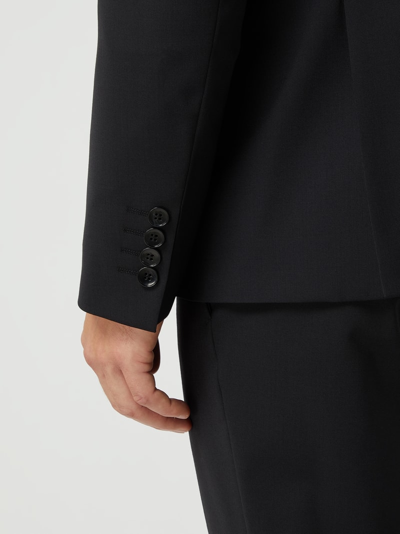 Extra Slim Fit 2-Knopf-Sakko mit Schurwoll-Anteil in schwarz