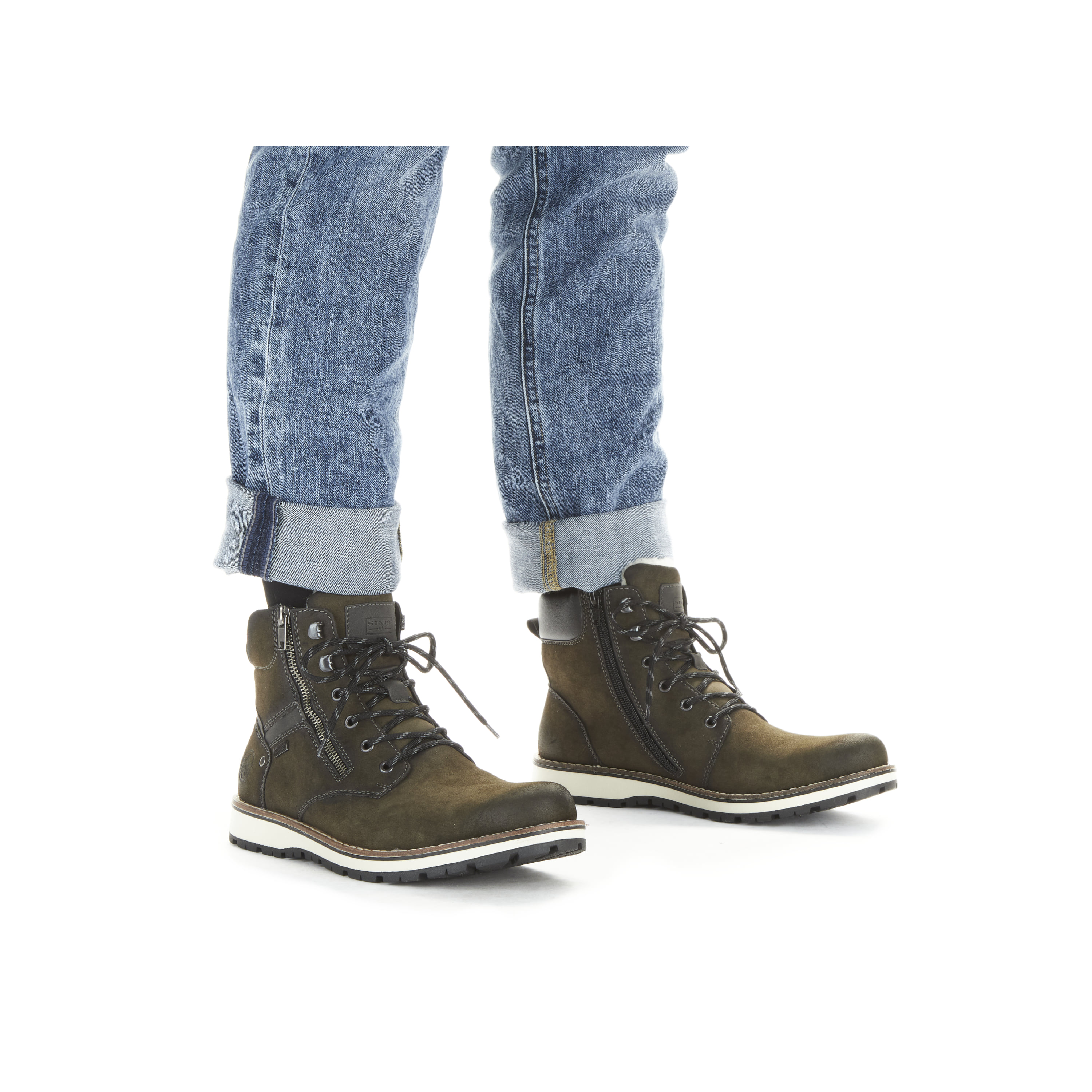 Rieker Herren Schnürstiefel olivgrün