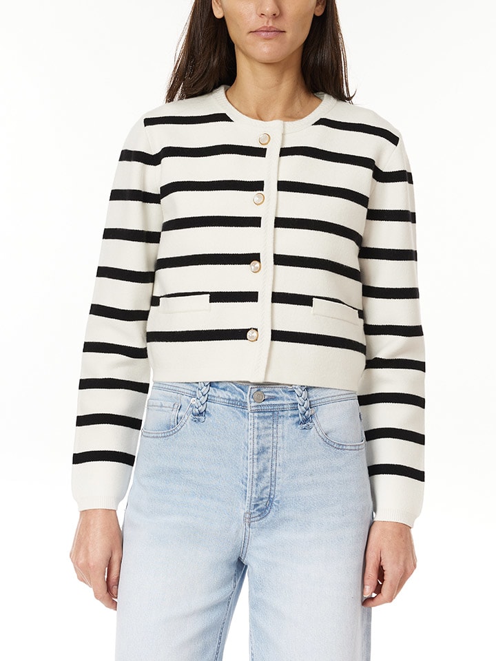 Scotch & Soda Cardigan in Weiß/ Schwarz günstig kaufen