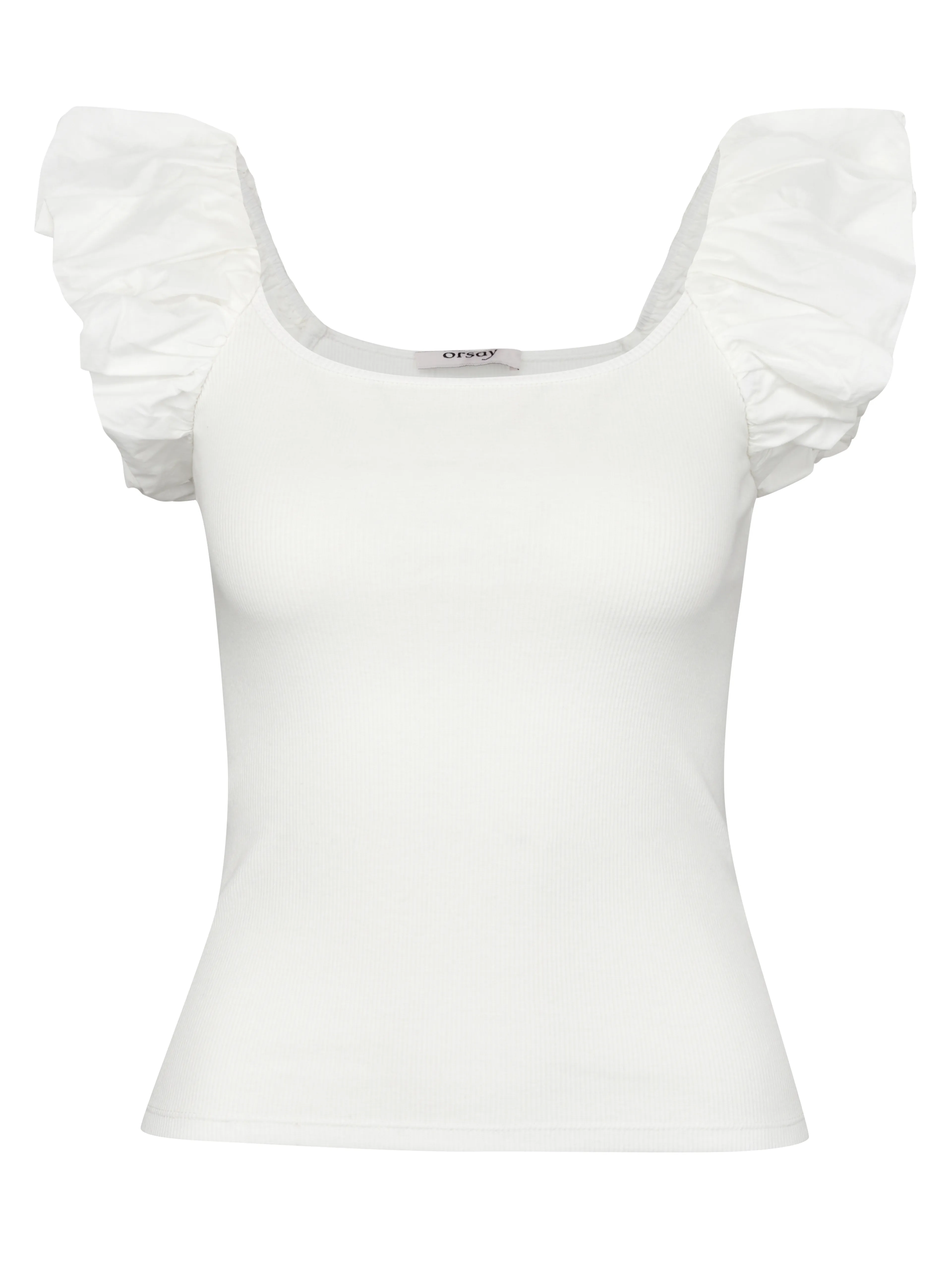 Cremefarbenes Kurzarm-T-Shirt für Frauen ORSAY