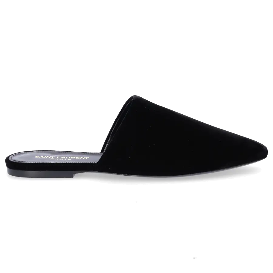 Saint Laurent - Slipper BLISS Samt schwarz - schwarz