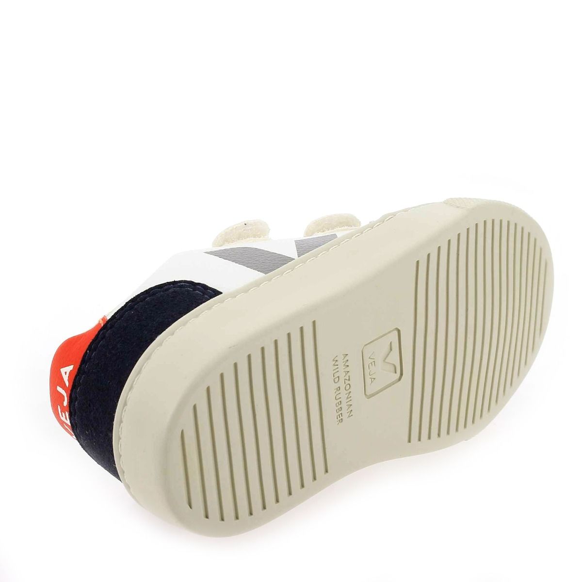Veja  SMALL V12 VELCRO - Blanc Marine
