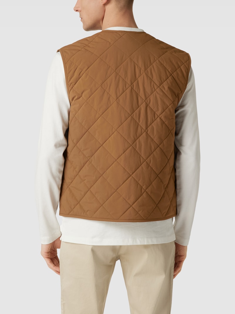 Steppweste mit Label-Patch Modell 'Okella' in beige