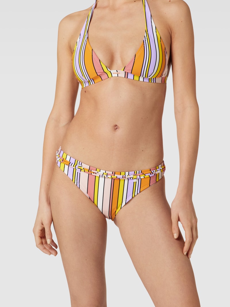 Bikini-Slip mit Streifenmuster Modell 'CRUZ' in orange