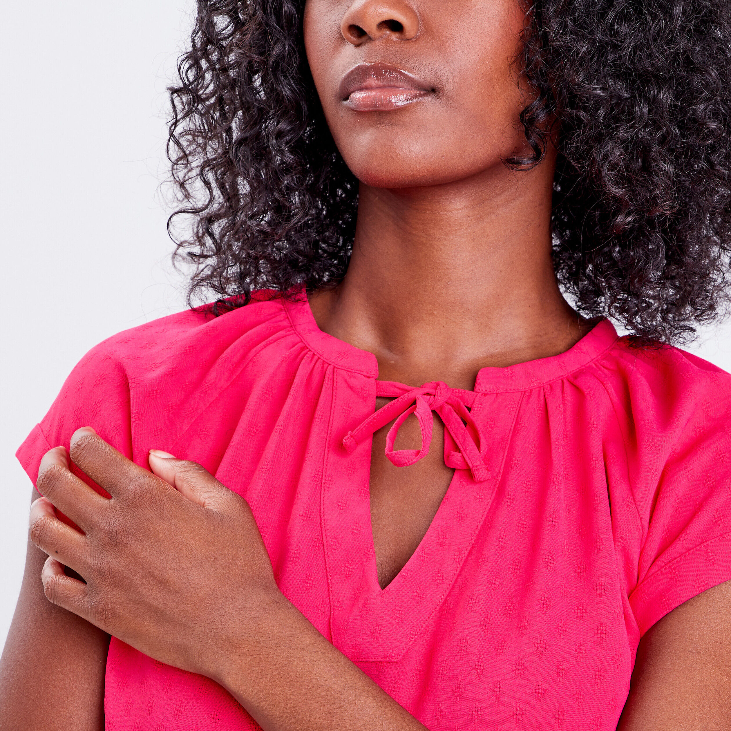 Blouse manches courtes rose vif femme | Cache Cache