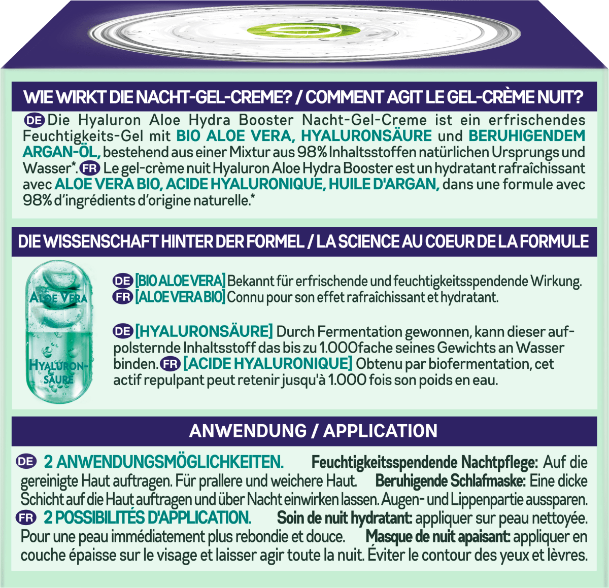 Nachtcreme Gel Hyaluron Aloe Hydra Booster, 50 ml
